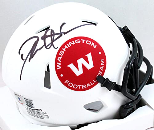 Deion Sanders Autographed WA Football Team Lunar Mini Helmet- Beckett W Black - 757 Sports Collectibles