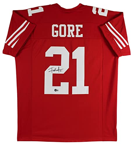 Frank Gore Authentic Signed Red Pro Style Jersey Autographed BAS Witnessed - 757 Sports Collectibles