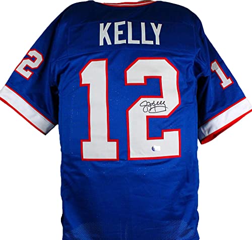 Jim Kelly Autographed Blue Pro Style Jersey-Beckett W Hologram Black - 757 Sports Collectibles