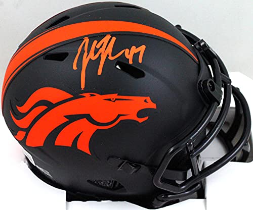 John Lynch Autographed Denver Broncos Eclipse Mini Helmet- Beckett W Orange - 757 Sports Collectibles