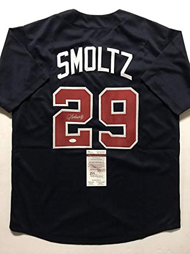 Autographed/Signed John Smoltz Atlanta Blue Baseball Jersey JSA COA - 757 Sports Collectibles