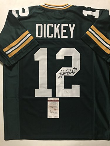 Autographed/Signed Lynn Dickey Green Bay Green Football Jersey JSA COA - 757 Sports Collectibles