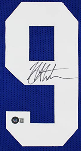 Michael Strahan Authentic Signed Blue Pro Style Jersey Autographed BAS Wit - 757 Sports Collectibles