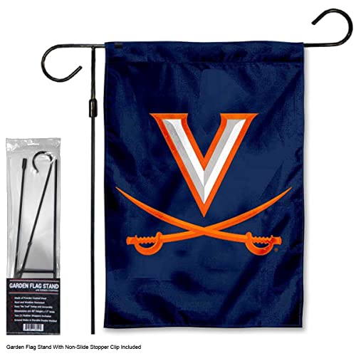 Virginia Cavaliers Garden Banner Flag with Stand Pole Holder - 757 Sports Collectibles