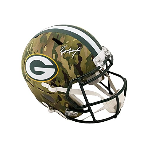 Brett Favre Autographed Packers Camo Replica Full-Size Football Helmet - BAS COA - 757 Sports Collectibles