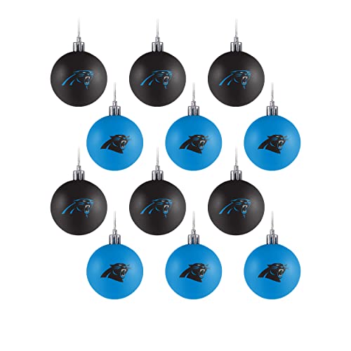 FOCO NFL Carolina Panthers 12-Pack Plastic Ball Ornament Set - 757 Sports Collectibles