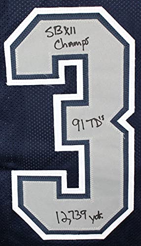 Tony Dorsett Autographed Blue Pro Style Jersey w/ 5 Inscriptions- Beckett W Black - 757 Sports Collectibles