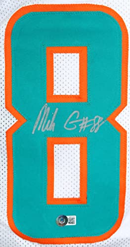 Mike Gesicki Autographed White Pro Style Jersey-Beckett W Hologram Silver - 757 Sports Collectibles