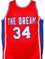 Akeem Olajuwon Autographed Red College Style Jersey- JSA Witnessed Black - 757 Sports Collectibles