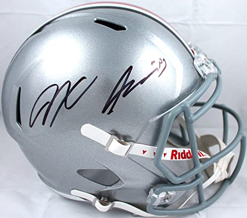 Jaxon Smith-Njigba Autographed Ohio State F/S Speed Helmet-Beckett Hologram Black - 757 Sports Collectibles