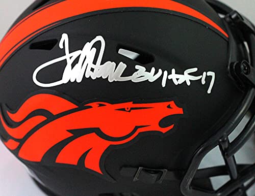 Terrell Davis Signed Broncos Eclipse Speed Mini Helmet w HOF- Beckett W Silver - 757 Sports Collectibles