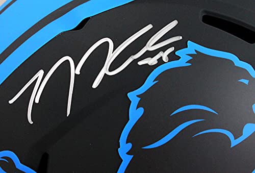 TJ Hockenson Autographed Detroit Lions F/S Eclipse Speed Helmet- Beckett W Hologram Silver - 757 Sports Collectibles