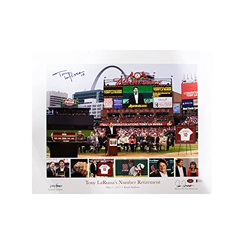 Tony La Russa Autographed St Louis Cardinals Number Retirement 16x20 Photo - BAS COA - 757 Sports Collectibles