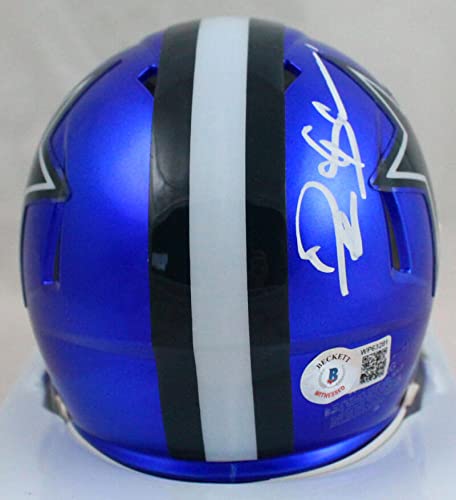 Deion Sanders Autographed Dallas Cowboys Flash Mini Helmet-Beckett W Hologram White - 757 Sports Collectibles