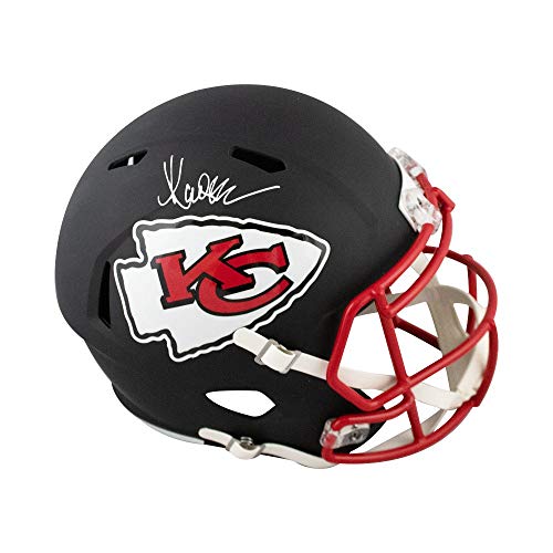 Marcus Allen Autographed Kansas City Chiefs Flat Black Full-Size Football Helmet - BAS COA - 757 Sports Collectibles