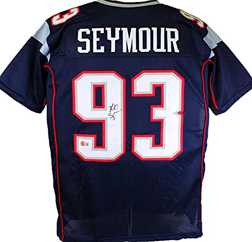 Richard Seymour Autographed Blue Pro Style Jersey- Beckett W Black - 757 Sports Collectibles