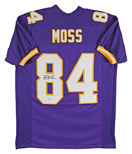 Press Pass Collectibles Randy Moss Authentic Signed Purple Pro Style Jersey Autographed BAS Witnessed