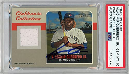 Vladimir Guerrero Jr 2019 Topps Heritage Autographed Jersey Rookie Card - PSA/DNA 10 - 757 Sports Collectibles