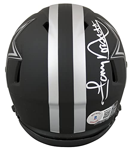 Cowboys Tony Dorsett Signed Eclipse Speed Mini Helmet w/Silver Sig BAS Witness - 757 Sports Collectibles