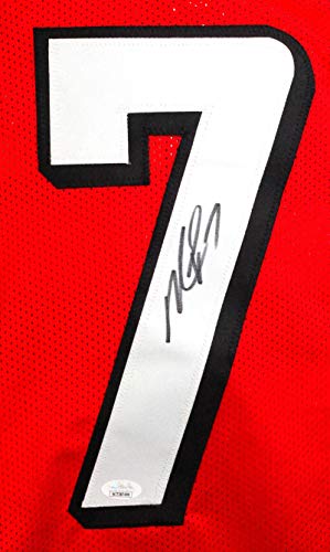 Michael Vick Autographed Red Pro Style Jersey - JSA W Auth 7 - 757 Sports Collectibles