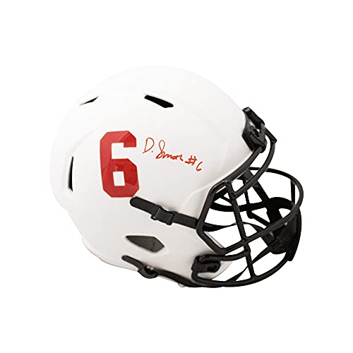 Devonta Smith Autographed Alabama Lunar Eclipse Replica Full-Size Football Helmet - BAS - 757 Sports Collectibles