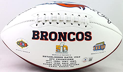 Terrell Davis Autographed Denver Broncos Logo Football w/SB MVP- Beckett W Blk - 757 Sports Collectibles