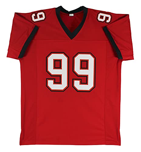 Warren Sapp"HOF 13" Authentic Signed Red Pro Style Jersey BAS Witnessed - 757 Sports Collectibles