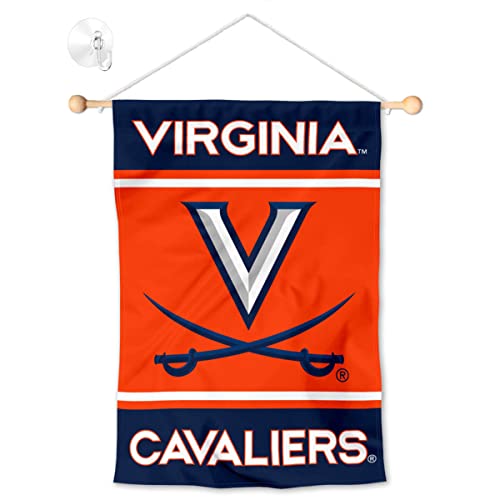 Virginia Cavaliers Window Wall Banner Hanging Flag with Suction Cup - 757 Sports Collectibles