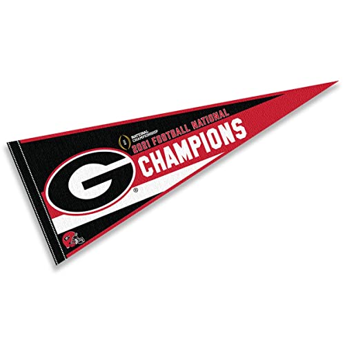 Georgia Bulldogs Football Playoff 2021 National Champions Pennant Banner Flag - 757 Sports Collectibles