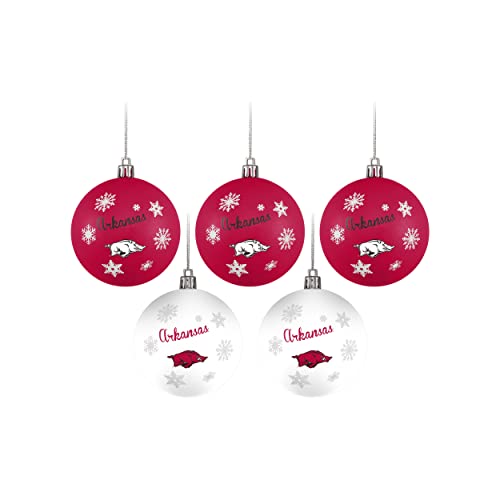 FOCO Arkansas Razorbacks NCAA 5 Pack Shatterproof Ball Ornament Set - 757 Sports Collectibles