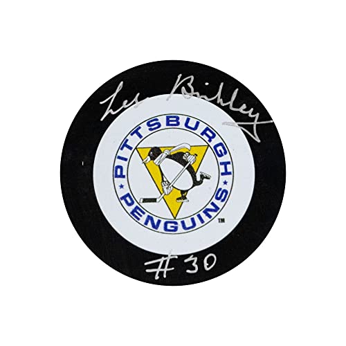 Les Binkley Autographed Pittsburgh Vintage Hockey Puck - BAS - 757 Sports Collectibles