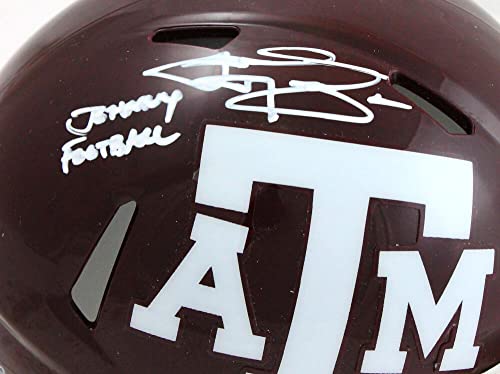 Johnny Manziel Autographed TX A&M Maroon Speed Mini Helmet w/JF-Beckett W HologramWhite - 757 Sports Collectibles