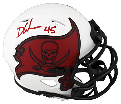 Buccaneers Devin White Authentic Signed Lunar Speed Mini Helmet BAS Witnessed - 757 Sports Collectibles