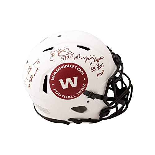 Rypien Riggins Williams SB MVPs Autographed Washington Lunar Eclipse Authentic Full-Size Football Helmet - BAS - 757 Sports Collectibles