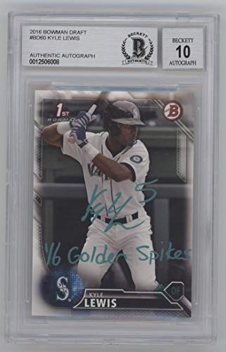 Kyle Lewis 16 Golden Spikes 2016 Bowman Draft Autographed Card #BD60 - BAS 10 - 757 Sports Collectibles