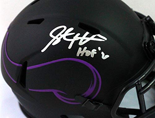 Steve Hutchinson Autographed VIKINGS Eclipse Mini Helmet W/HOF- Beckett W Silver - 757 Sports Collectibles