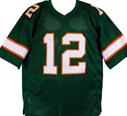 Jim Kelly Autographed Green College Style Jersey-Beckett W Hologram Black - 757 Sports Collectibles