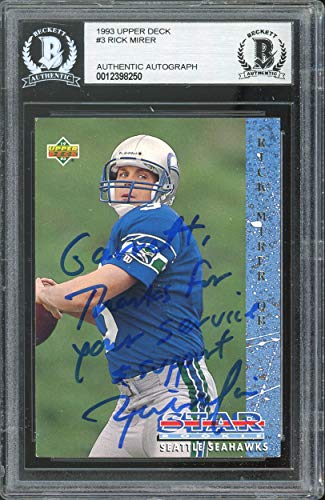 Seahawks Rick Mirer Authentic Signed 1993 Upper Deck #3 Card BAS Slabbed - 757 Sports Collectibles