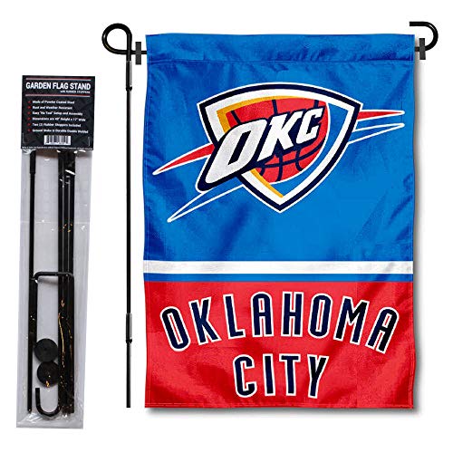 WinCraft Oklahoma City Thunder Garden Flag with Stand Holder - 757 Sports Collectibles