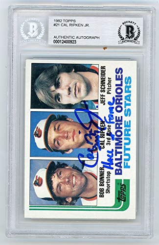 Cal Ripken Jr 2007 Hall of Fame 1982 Topps Autographed Card #21 - BAS - 757 Sports Collectibles