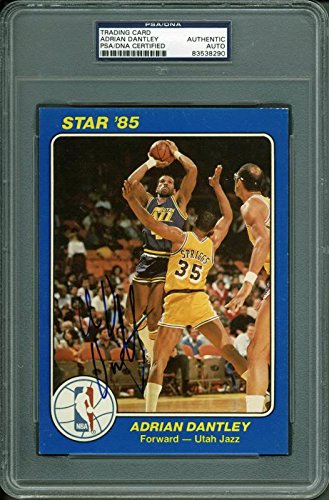 Jazz Adrian Dantley Authentic Signed Card 5X7 Star '85 Blue PSA/DNA Slabbed - 757 Sports Collectibles