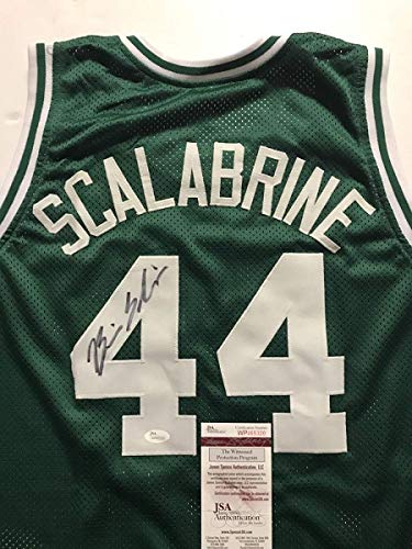 Autographed/Signed Brian Scalabrine Boston Green Basketball Jersey JSA COA