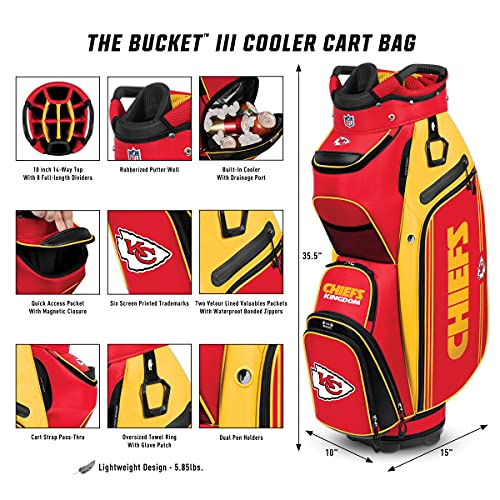 Pittsburgh Steelers Bucket III Cooler Cart Golf Bag - 757 Sports Collectibles