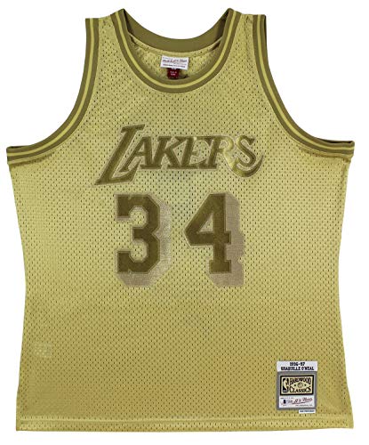 Lakers Shaquille O'Neal Authentic Signed Gold 96-97 M&N HWC Swingman Jersey BAS - 757 Sports Collectibles