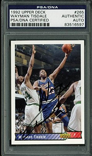 Kings Wayman Tisdale Signed Card 1992 Upper Deck 265 Signed In Black PSA Slabbed - 757 Sports Collectibles