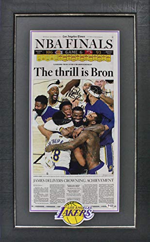 Lakers Magic Johnson Signed & Framed LA Times 2020 Champions Edition Insert BAS - 757 Sports Collectibles