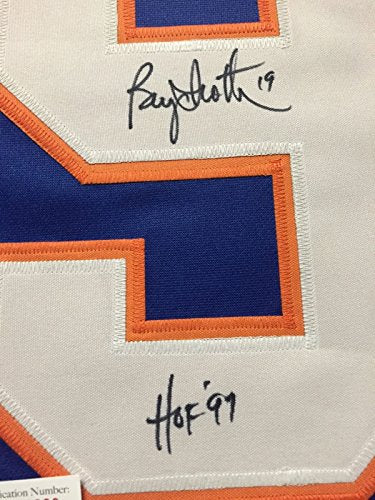 Autographed/Signed Bryan Trottier"HOF 97" New York Blue Hockey Jersey JSA COA - 757 Sports Collectibles