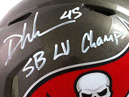 Devin White Signed TB Bucs F/S Authentic Speed Helmet W/Insc- Beckett W White - 757 Sports Collectibles