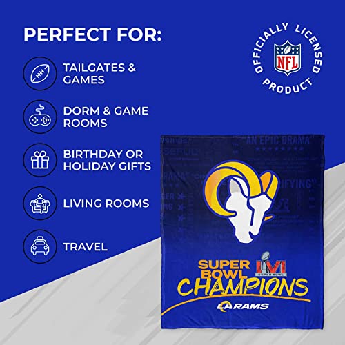 : Northwest The Company NFL Los Angeles Rams Super Bowl LVI  Champions Silk Touch Throw Blanket, 50 x 60, Grande : Sports & Outdoors