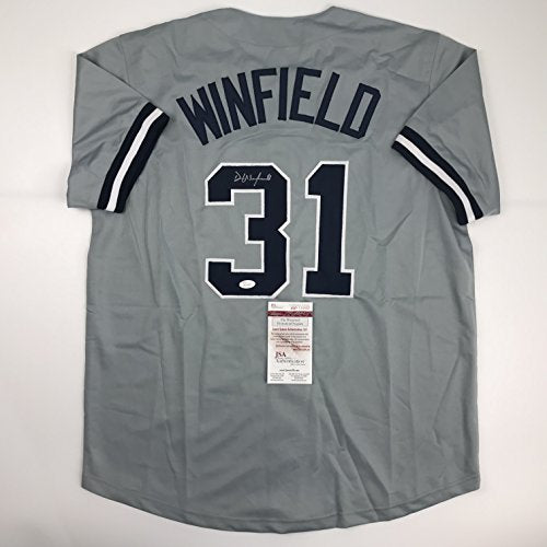 Autographed/Signed Dave Winfield New York Grey Baseball Jersey JSA COA - 757 Sports Collectibles